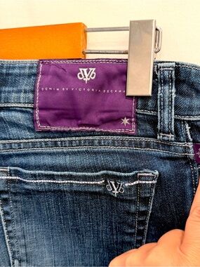 dVb Denim by Victoria Beckham Skinny Jeans Dark Wash Purple Patch